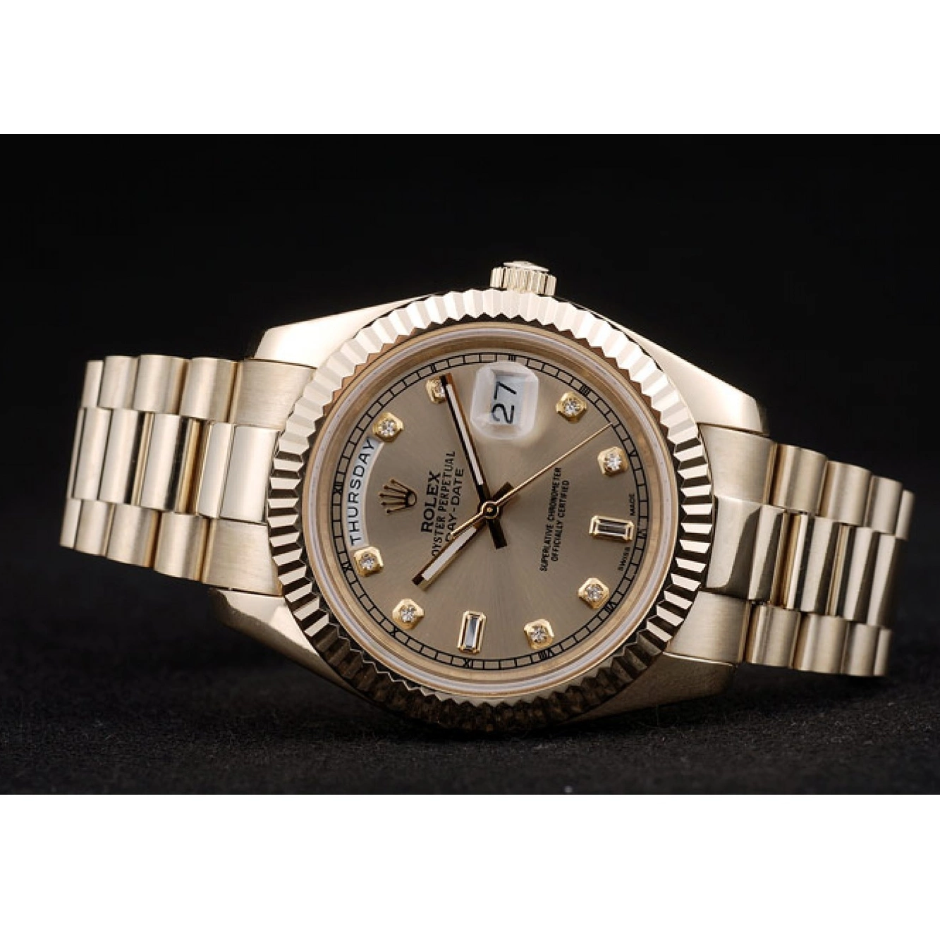 Aaa replica watch Bezel DayDate Gold Steel 41997 Gold Swiss Rolex Dial Ribbed Stainless 0518
